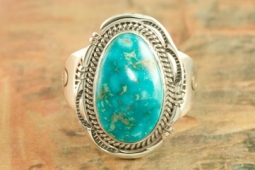 Genuine Manassa Turquoise Sterling Silver Ring